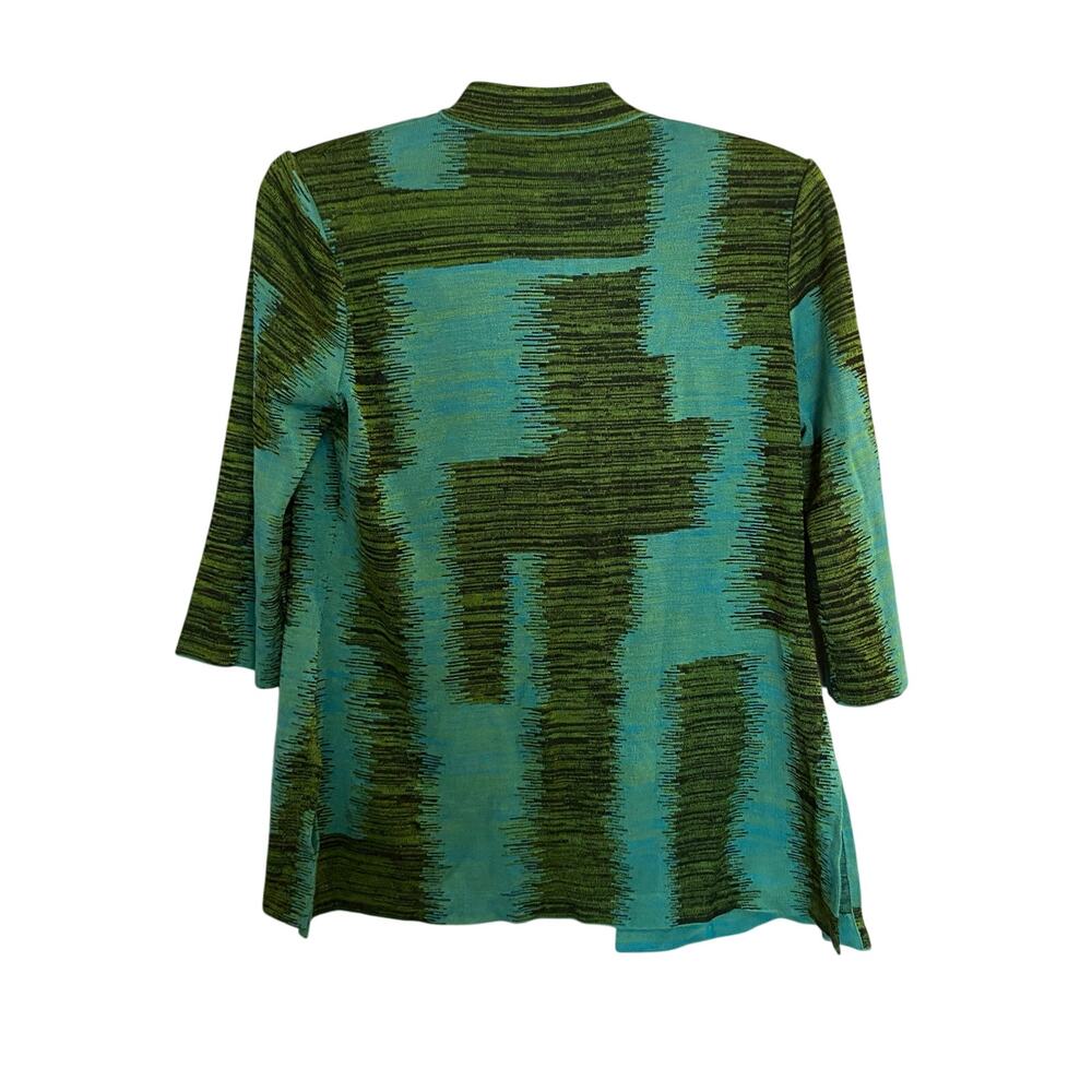 Misook Women's Size Medium Green Patterned Acryli… - image 2